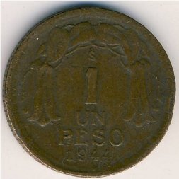 Чили 1 песо 1944 год