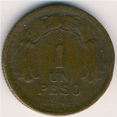Чили 1 песо 1944 год