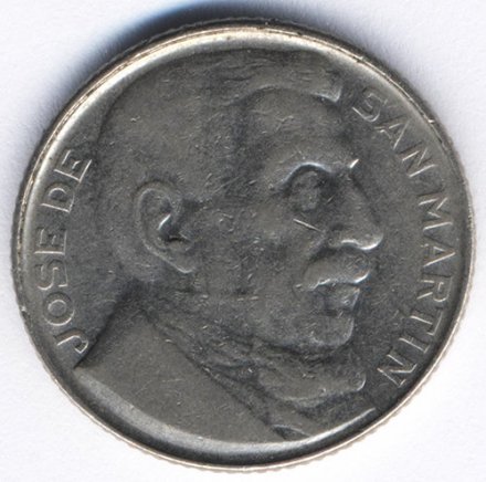 Аргентина 20 сентаво 1950 год - Хосе де Сан-Мартин (CuNi)