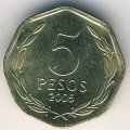 Чили 5 песо 2005 год