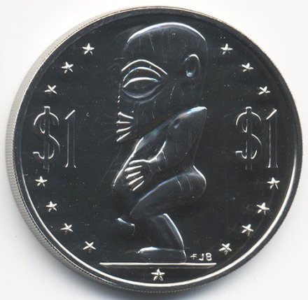 Острова Кука 1 доллар 1975 год - Фигура Тангароа