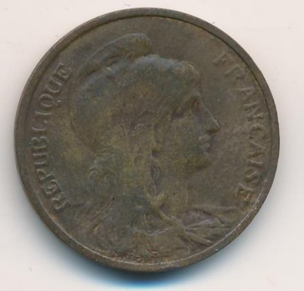 Франция 5 сантимов 1909 год