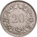 Швейцария 20 раппенов 1961 год