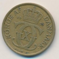 Дания 1 крона 1925 год - Король Кристиан X