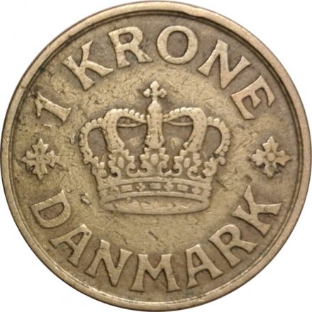 Дания 1 крона 1925 год - Король Кристиан X