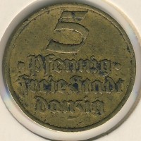 Монета Данциг 5 пфеннигов 1932 год