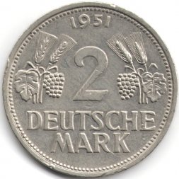ФРГ 2 марки 1951 год (F)