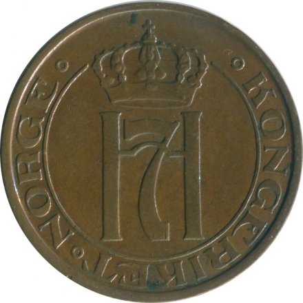 Норвегия 2 эре 1935 год - Король Хокон VII