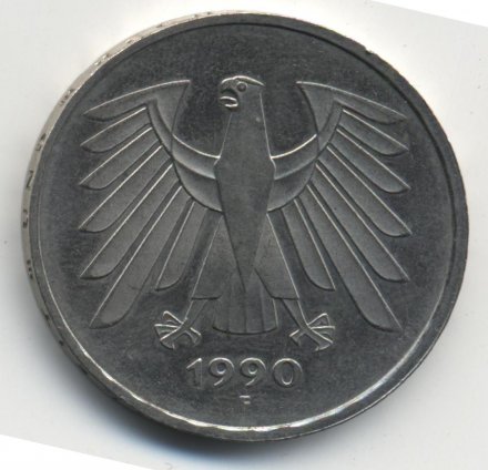 ФРГ 5 марок 1990 год - F