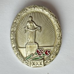 Значок. XXX лет ПОБЕДЕ 30 лет 1941-1945 памятник, гвоздики 
