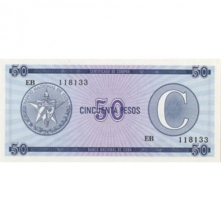 Куба 50 песо (валютный сертификат) 1985 год (C) - UNC