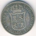 Испания 40 сентимо 1867 год