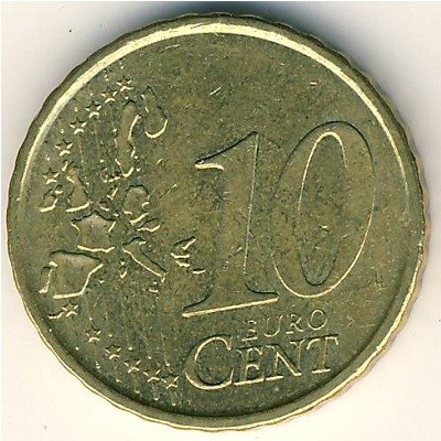 Испания 10 евроцентов 2002 год