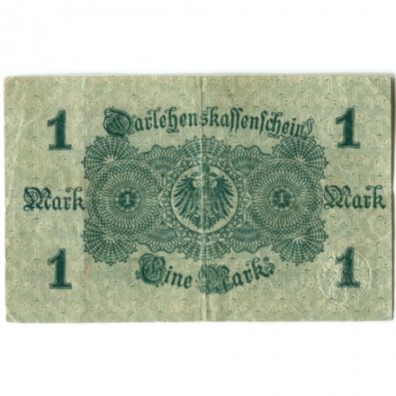 Германия 1 марка 1914 год - красная печать - F