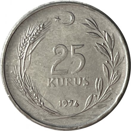 Турция 25 куруш 1974 год