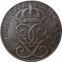 Швеция 5 эре 1949 год - Король Густав V