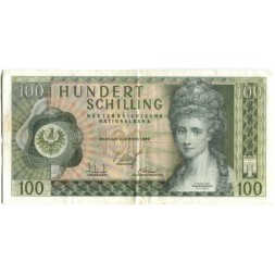 Австрия 100 шиллингов 1969 год - Мария Анна Анжелика Кауфманн VF+