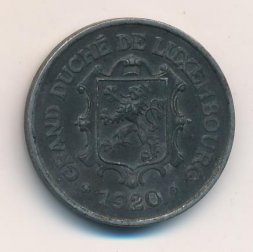Люксембург 25 сантимов 1920 год - Великая герцогиня Шарлотта