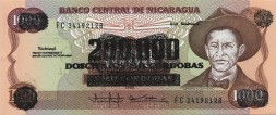 Никарагуа 200000 кордоба на 1000 кордоб 1985 год - Сандино. Сандинистская революция