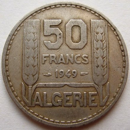 Алжир 50 франков 1949 год