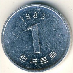 Южная Корея 1 вон 1983 год
