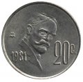 Мексика 20 сентаво 1981 год - Мадеро