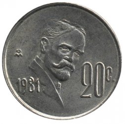 Мексика 20 сентаво 1981 год - Мадеро