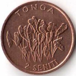 Монета Тонга 2 сенити 1996 год