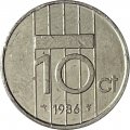 Нидерланды 10 центов 1986 год