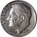 США 1 дайм (10 центов) 1964 год - Рузвельт (D)