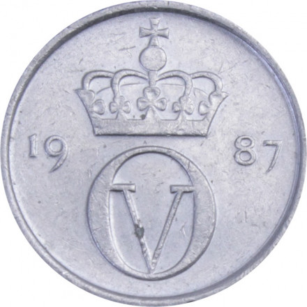 Норвегия 10 эре 1987 год - Король Улаф V