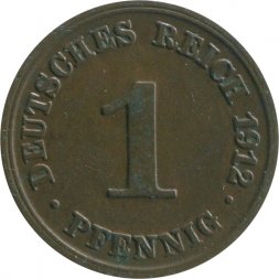Германия 1 пфенниг 1912 год (J)