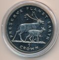 Остров Мэн 1 крона 1994 год - Заповедник планета Земля. Олени
