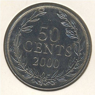Либерия 50 центов 2000 год