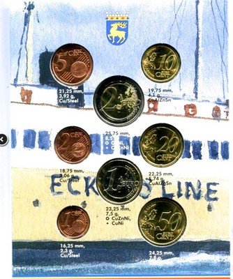 Набор из 8 евромонет Финляндия 2011 год - Аланды