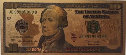 Сувенирная банкнота США 10 долларов 2009 год