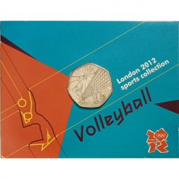 Великобритания 50 пенсов 2011 год - Волейбол (в блистере)
