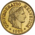 Швейцария 5 раппенов 1990 год