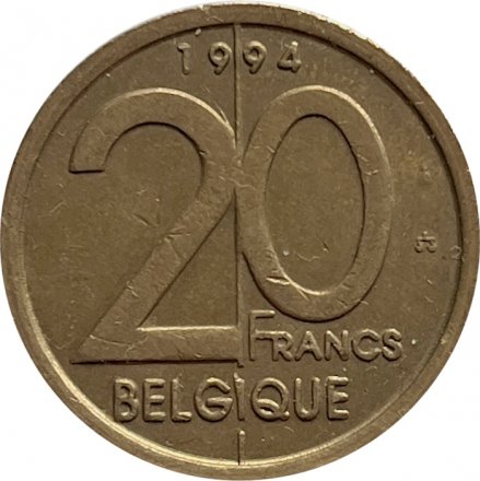 Бельгия 20 франков 1994 год BELGIQUE