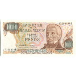 Аргентина 1000 песо 1976 - 1983 год - Хосе де Сан-Мартин. Площадь Мая UNC