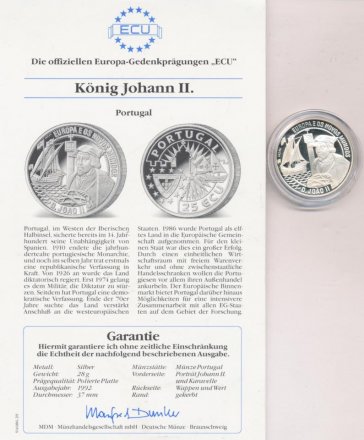 Португалия 25 экю 1992 год