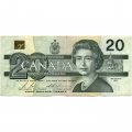 Канада 20 долларов 1991 год - подписи Bouey-Thiessen - VF