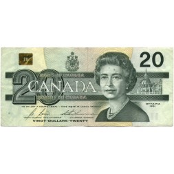 Канада 20 долларов 1991 год - подписи Bouey-Thiessen - VF