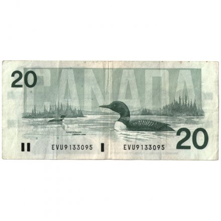 Канада 20 долларов 1991 год - подписи Bouey-Thiessen - VF