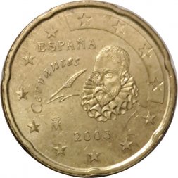 Испания 20 евроцентов 2003 год