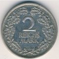 Веймарская республика 2 рейхсмарки 1927 год (A)