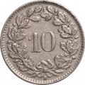 Швейцария 10 раппенов 1951 год