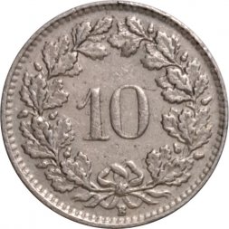 Швейцария 10 раппенов 1951 год