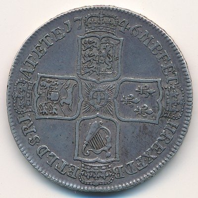 Великобритания 1/2 кроны 1746 год