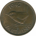 Великобритания 1 фартинг 1942 год - Крапивник